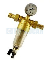 Полное наименование: Фильтр промывной TIM с манометром стеклянный корпус 1/2