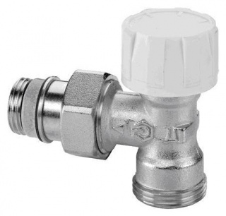 Термостатический клапан, с преднастройкой, DN15, угловой, евроконус