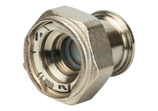 Полное наименование: Разъемное соединение с плоским уплотнением Stout, никелированное 3/4