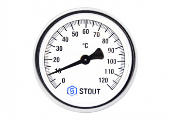 Термометр Stout биметаллический с погружной гильзой корпус _ 63 мм, гильза 75 мм 120°С