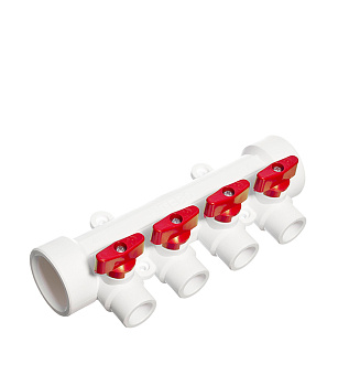 Коллектор полипропиленовый d40х20 4 выхода, с шаровыми кранами (7/1) Коллектор полипропиленовый d40х20 4 выхода, с шаровыми кранами (7/1)