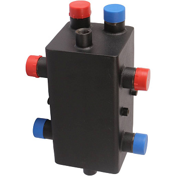 ROMMER Стальной распределительный коллектор 2 отопительных контура с гидравлическим разделителем