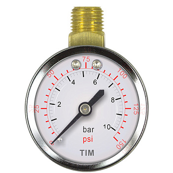 Манометр TIM радиальный 10 бар, с верхним подключением (1/60)