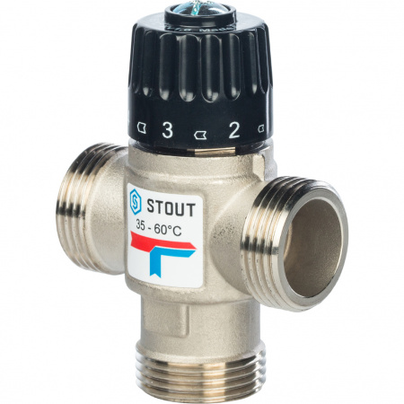 Полное наименование: Термостатический смесительный клапан Stout 3/4"  НР   30-65С KV 1,8, центральное смешивание
Артикул: SVM-0025-186520
