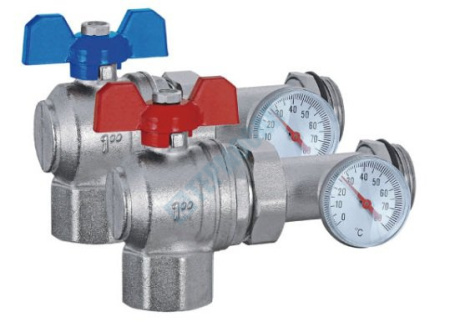 Полное наименование: Комплект угловых шаровых кранов TIM со сгоном и термометром 1" (2шт.)
Артикул: M309-4A/M309-4B