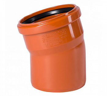 Отвод 15 град. 110 для наружной канализации Ostendorf (20)