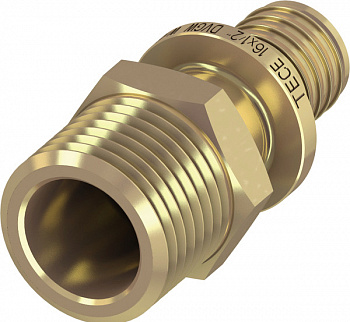 TECE Соединение прямое с ниппелем 16 х 1/2'', латунь