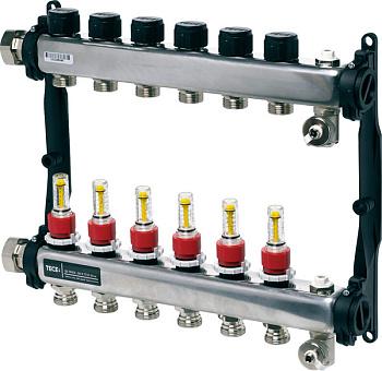 TECE Коллектор стальной для тепл. пола 1'' и 3/4'' (еврок.), 11 к