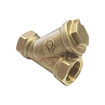 Фильтр сетчатый для ВОДЫ  3/4" ВР/ВР латунный под пломбу НИКЕЛИР-Й VALFEX 46Б5фт1 (64/16)