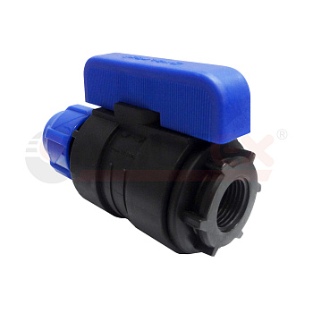 Кран шаровой ПНД компрессионный цанга — внутренняя резьба разборный 32х1" (25/5) (Valfex)