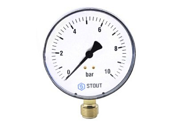 Манометр Stout  радиальный корпус _ 100 мм 16бар