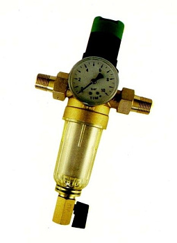 Фильтр промывной TIM с редуктором стеклянный корпус 3/4", нар-нар (1/8)